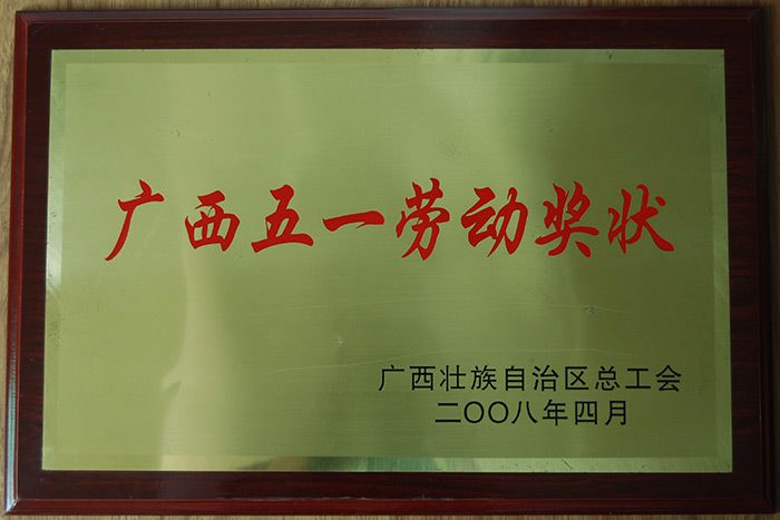 2008年获“广西五一劳动奖状”